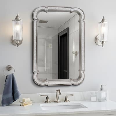 Allan Andrews Rectangular Wall Mirror with Curved Corners - 24"W x 36"H