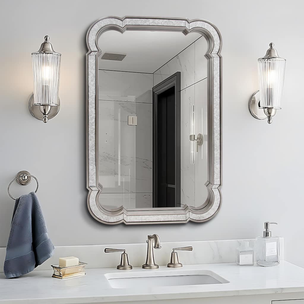 Allan Andrews Rectangular Wall Mirror with Curved Corners - 24"W x 36"H
