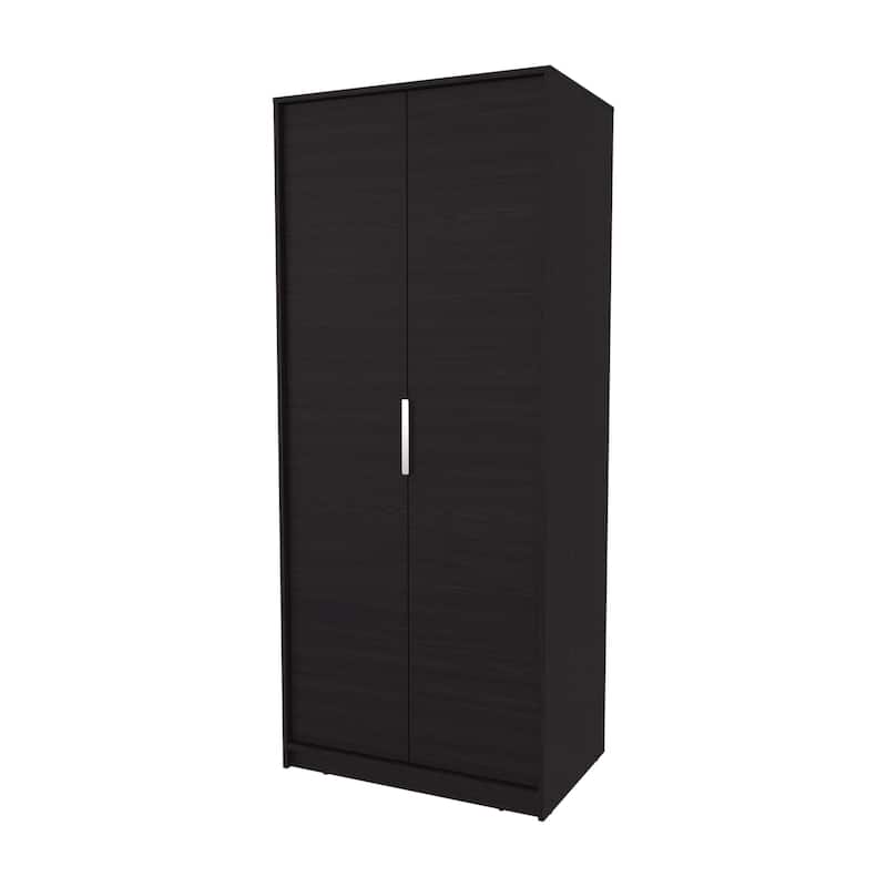 Wardrobe Berlin, Two Doors, Hanging Rod, Two Shelves, Shoe Rack, Bedroom, Wengue