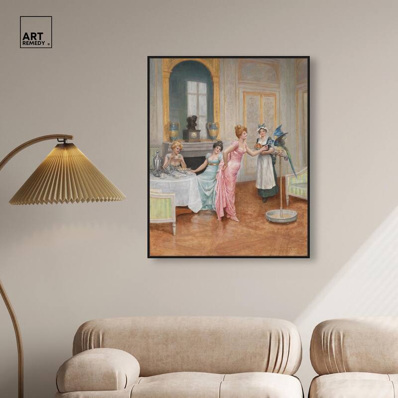 The Parrot and the Tea Party Canvas by Art Remedy