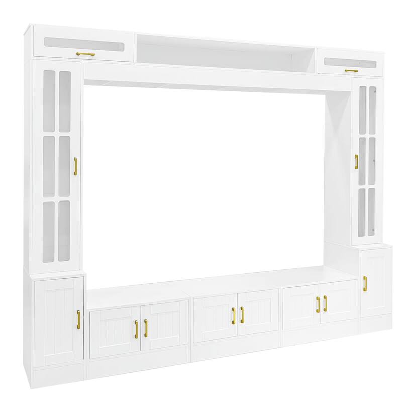98.4" W Wall Unit Entertainment Center with Bookshelves - For TVs up to 80"