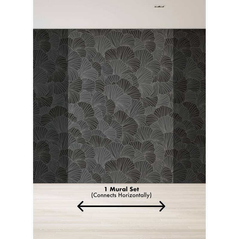 REMIX Walls by Katie Hunt Petals Charcoal Grey Wall Mural