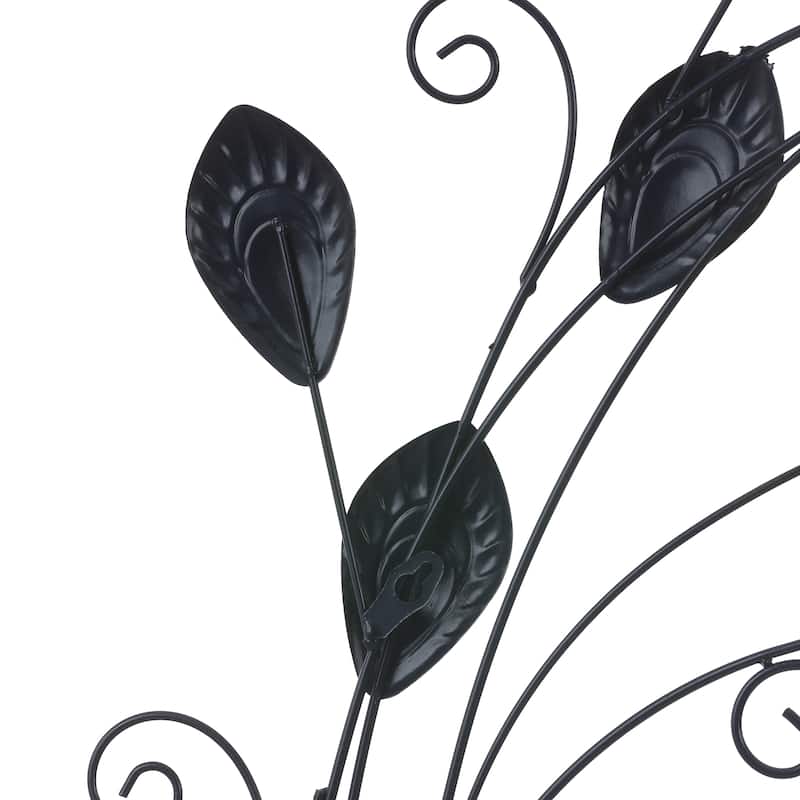 Green and Blue Peacock Metal and Glass Outdoor Wall Decor