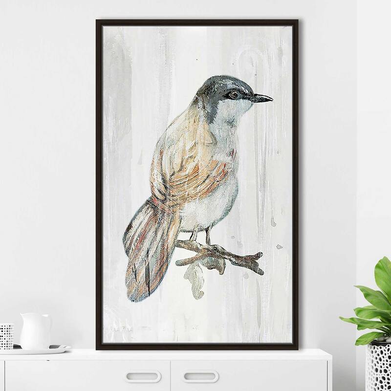 "Eco Bird on Wood II" Print on Floating Canvas
