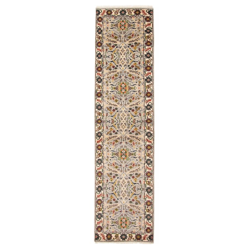 ECARPETGALLERY Hand-knotted Serapi Heritage Light Grey Wool Rug - 2'5 x 10'1 - Light Grey - 2'5 x 10'1