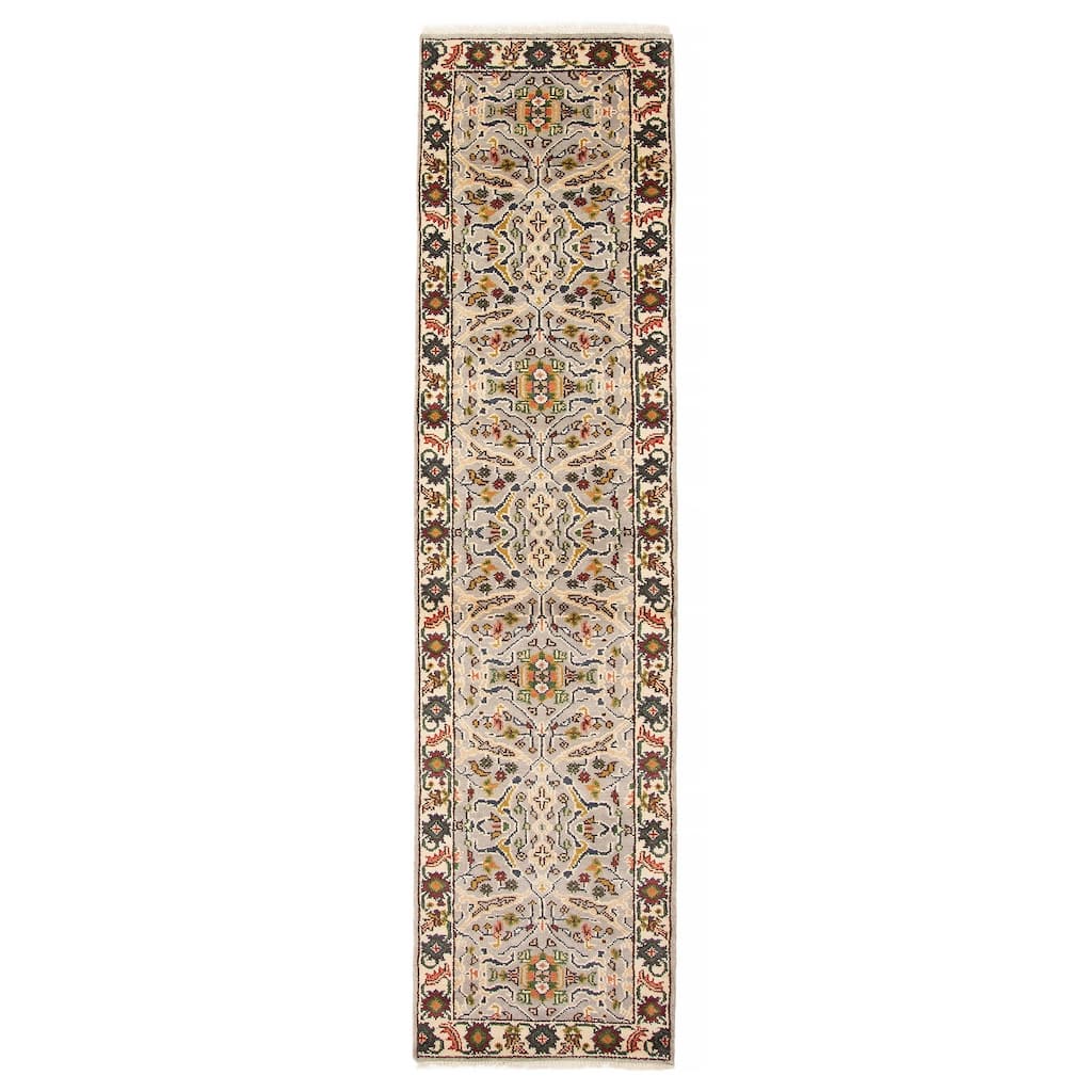 ECARPETGALLERY Hand-knotted Serapi Heritage Light Grey Wool Rug - 2'5 x 10'1