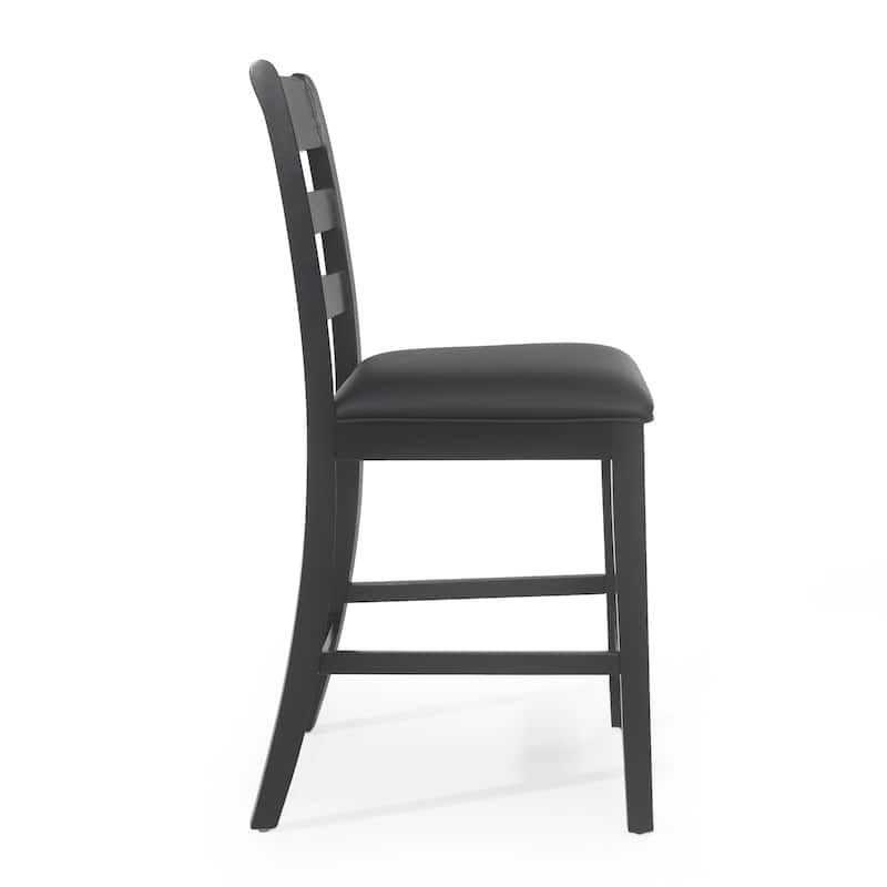 Benner Farmhouse Upholstered Wood Counter Stools (Set of 2) by Christopher Knight Home - 20.00" L x 22.50" W x 41.34" H