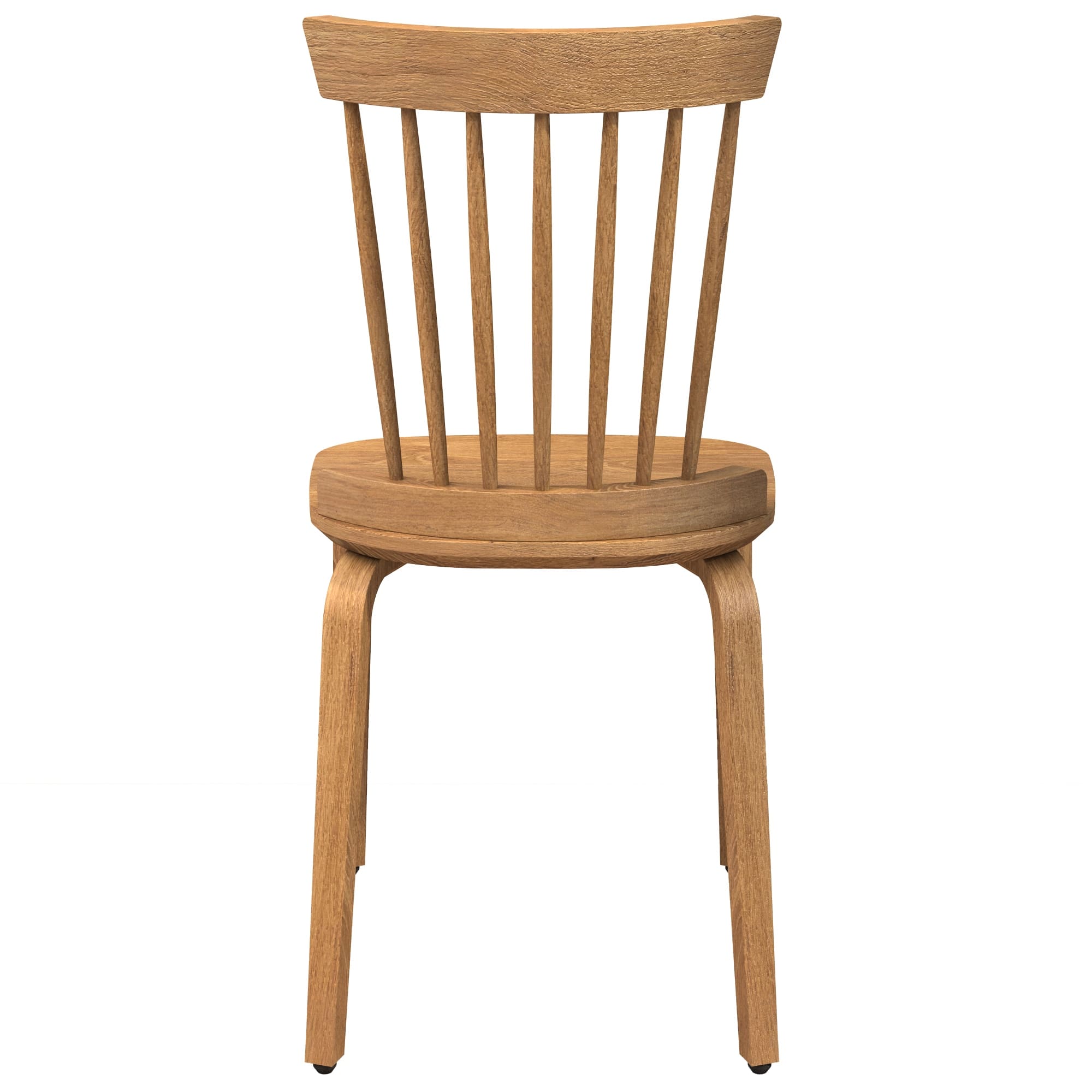 Modern Wood Slat Backrest Windsor Chairs 2-pc Armless Dining Chairs ...