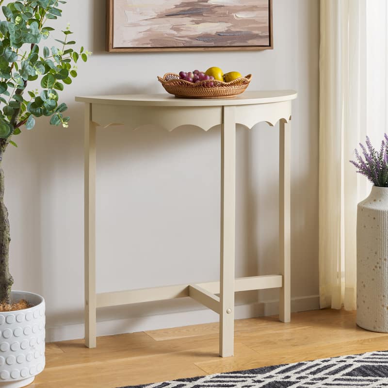 SAFAVIEH Home Seraphina Half Round Console - 32"W x 13"D x 32"H - Sand