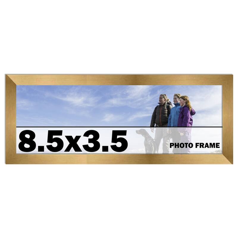 8.5x3.5 Frame Gold Bronze Modern Solid Wood Picture Frame | 0.75 Inch