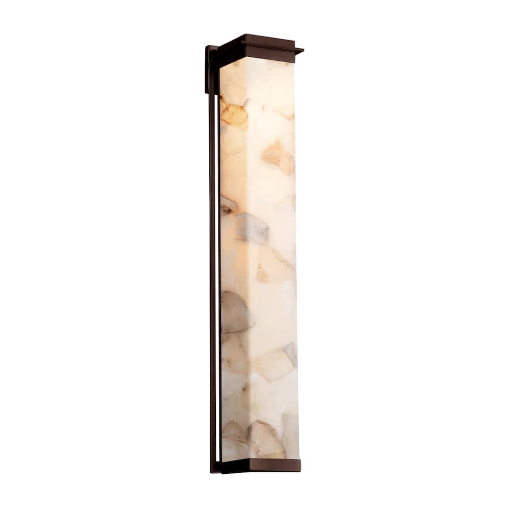 Justice Design Alabaster Rocks! Pacific 48-inch Dark Bronze LED Outdoor Wall Sconce, Alabaster Rocks Shade