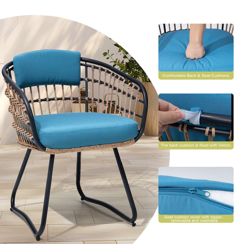 11-Piece Outdoor Dining Set Aluminum Dining Table with Cushioned PE Rattan Chairs