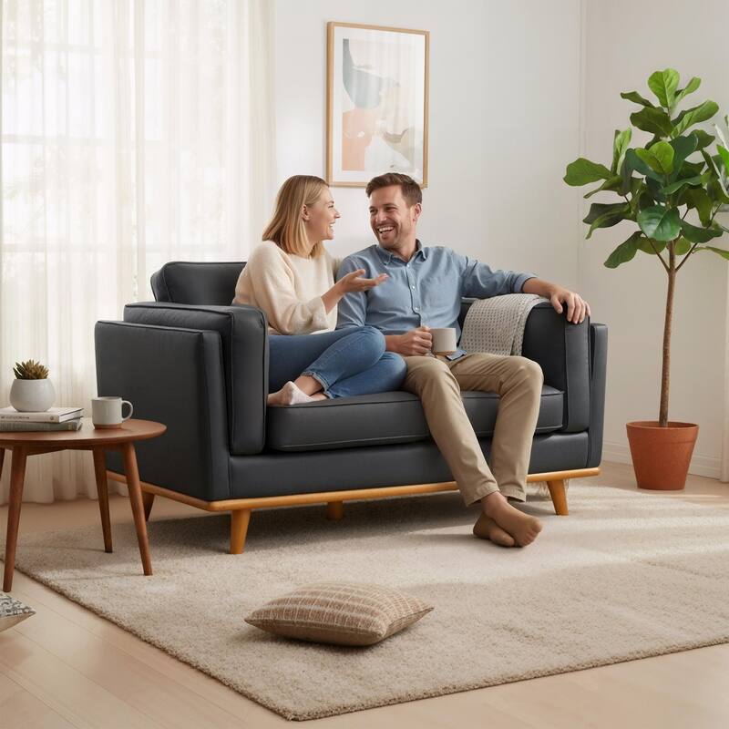 MCombo Napa Leather Couch, Leather Sofa