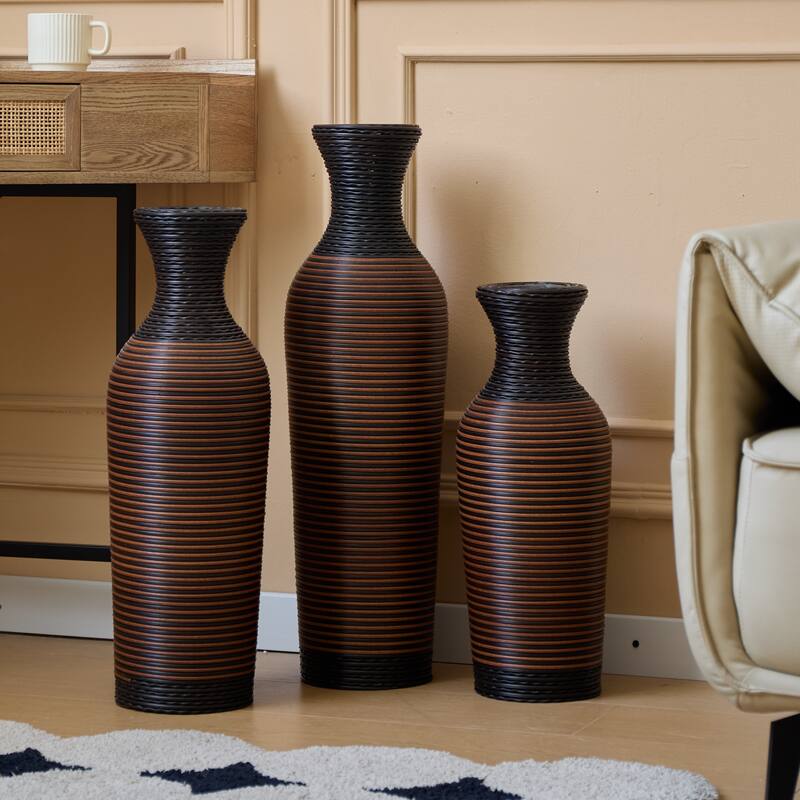 Desktop Vase, Classic Floor Vase, High Independent Flower Stand, Artificial Vine Vase, Decoration Flower Stand Set of 3