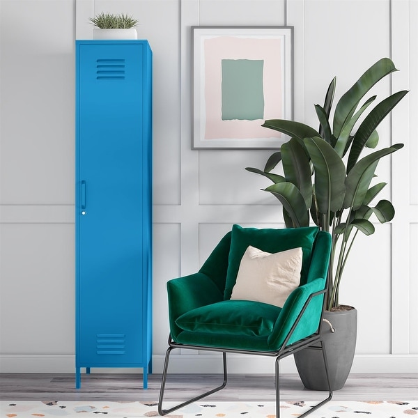 The Novogratz Cache 1-Door Tall Metal Locker Storage Cabinet