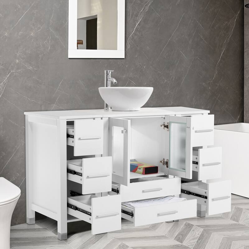 48" Bathroom Vanity with Sink Set Side Cabinet Combo
