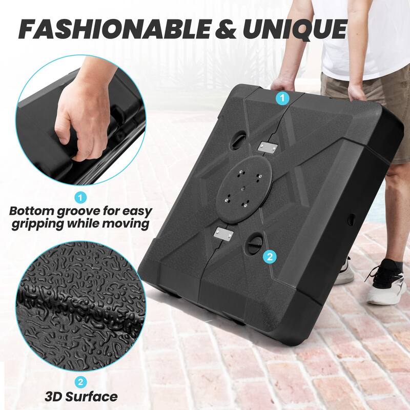 11.5' Cantilever Patio Umbrella with Umbrella Base Stand, Crank Lift, 360 Degree Rotation & Tilt