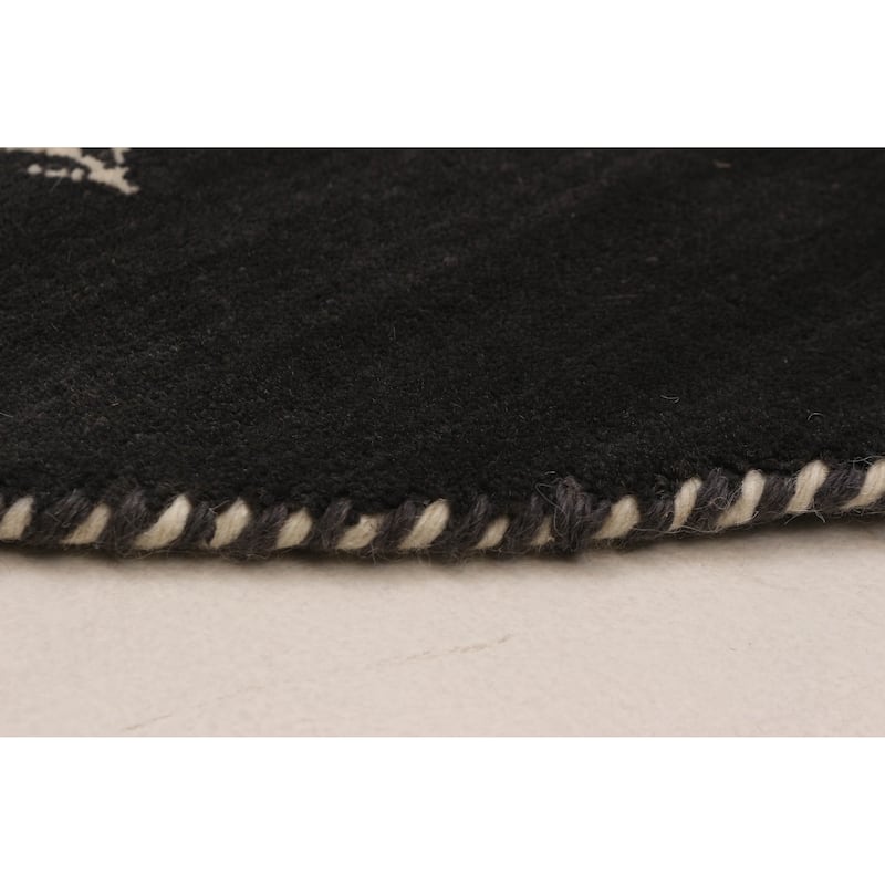Kashkuli Gabbeh Grey Rug 6'6" x 6'6" - 6'6 x 6'6