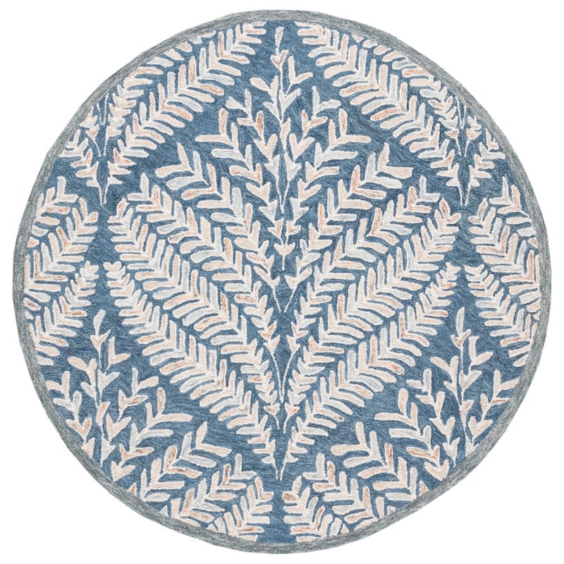 SAFAVIEH Handmade Capri Kert Wool Rug - 5' Round - Grey/Ivory