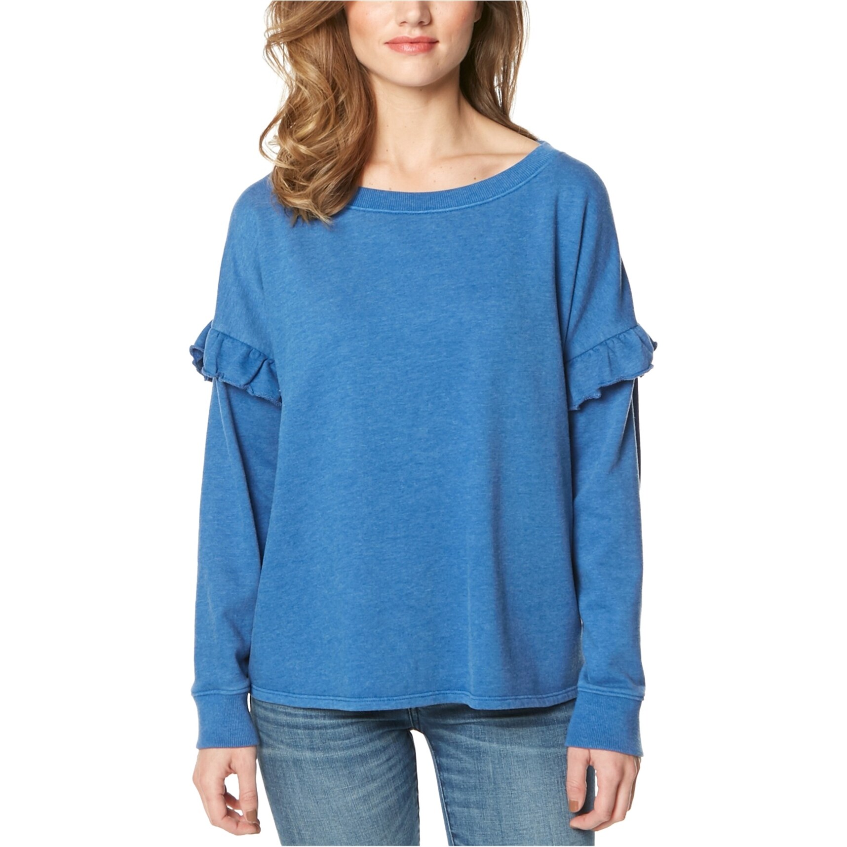 grey ruffle sweatshirt