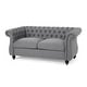 preview thumbnail 30 of 40, Somerville Upholstered Chesterfield Nailhead Loveseat by Christopher Knight Home
