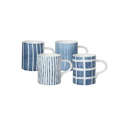 Canvass Blue Mugs Set/4