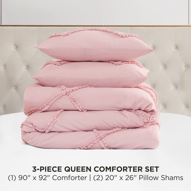 Juicy Couture Diamond Ruffle Reversible Comforter Set