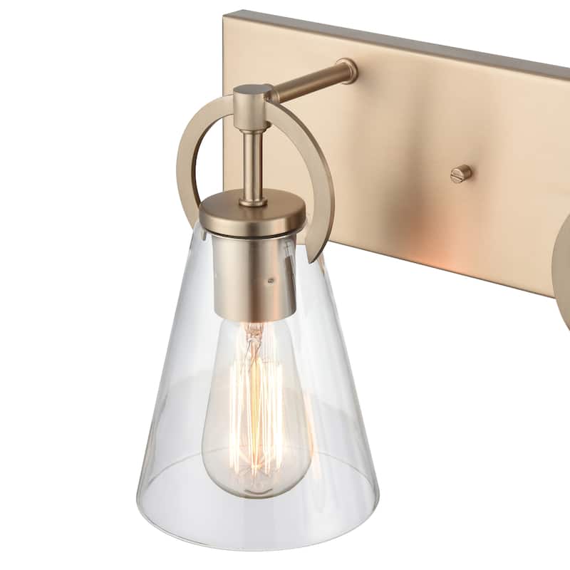 Harnell 15-inch Wide 2-Light Vanity Light in Champagne Gold