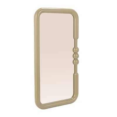Wood Framed Wall Mirror with Detail - 18.13"L x 1.38"W x 33.88"H