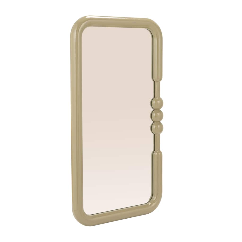 Wood Framed Wall Mirror with Detail - 18.13"L x 1.38"W x 33.88"H