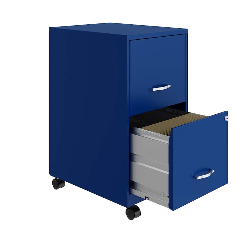Space Solutions 18" 2 Drawer Smart Vertical File Cabinet, Classic Blue