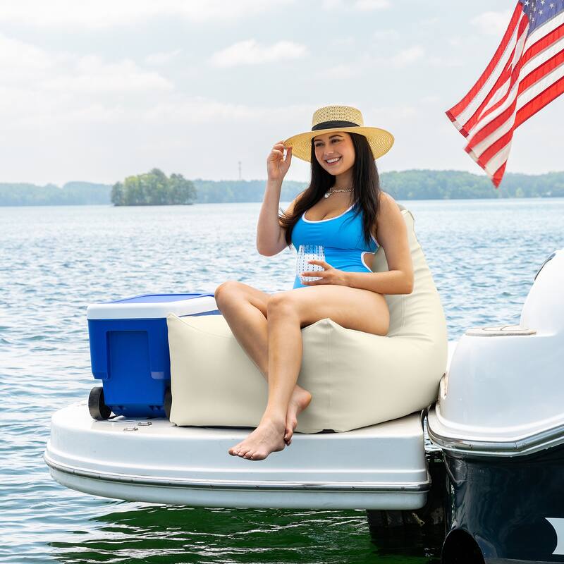 Jaxx Juniper Nautical Edition - Casual Bean Bag Seating for Boat, Yacht & Watersports, Vinyl