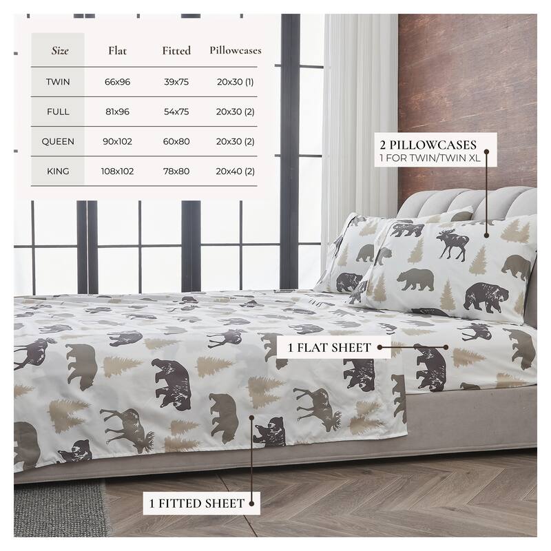 Linery & Co. Ultra-Soft Lodge-Inspired Brushed Microfiber Sheet Set