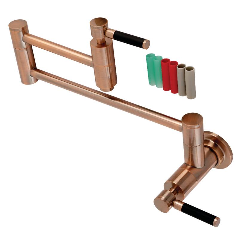 Kingston Brass Concord 3.8 GPM Single Hole Wall Mounted Pot Filler - Antique Copper