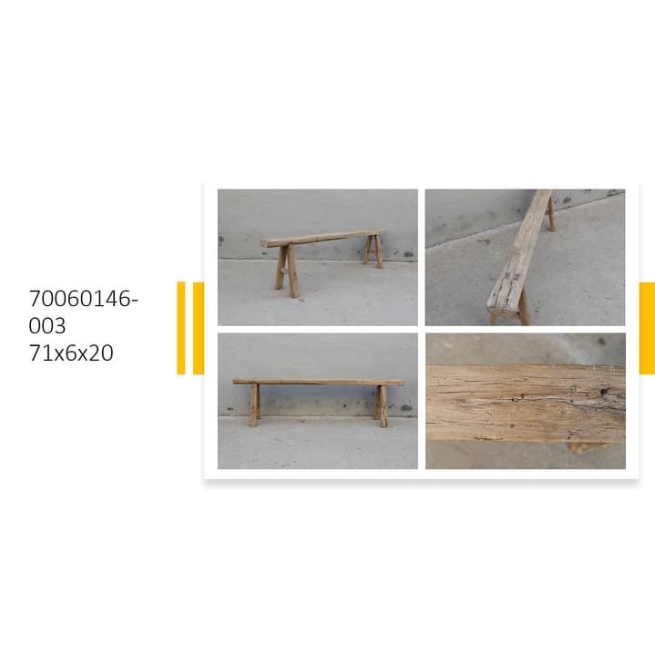 Vintage Noodle Bench Weathered Natural (size and finish vary)