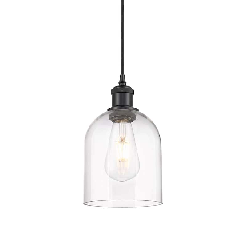 Innovations Lighting 516-1P-10-6 Bella Pendant Bella 6" Wide Mini - Matte Black / Clear