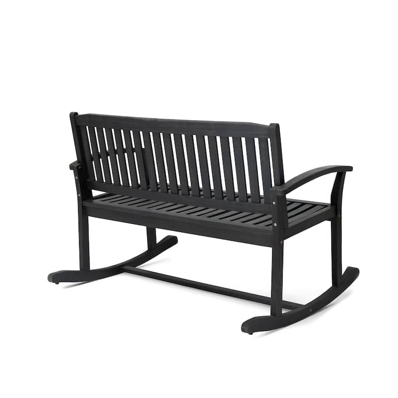 Patio Acacia Wood Rocking Loveseat