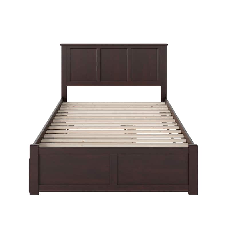 AFI Madison King Platform Bed with Footboard and Twin XL Trundle