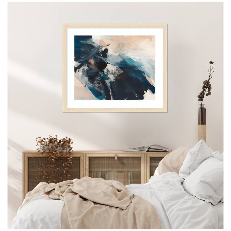 Kate and Laurel Framed Art Deep Blue Momentum II by Amy Lighthall