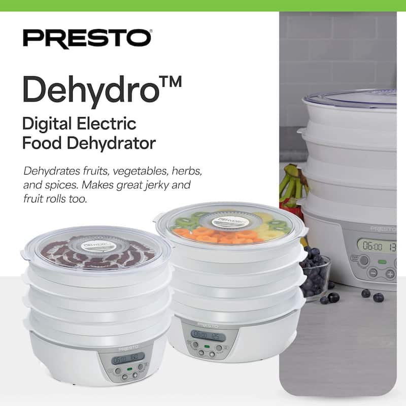 Presto Dehydro 6-Tray Digital Electric Food Dehydrator for Fruits & Vegetables - 15.5