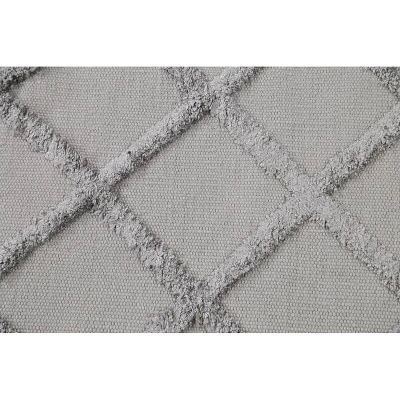 Wool/ Viscose Modern Oriental Kilim Trellis Area Rug Hand-woven - 6'1" x 8'7"