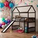 preview thumbnail 21 of 28, Twin Loft House Bed with Slide, Ladder and Safety Guaranteed, White Espresso