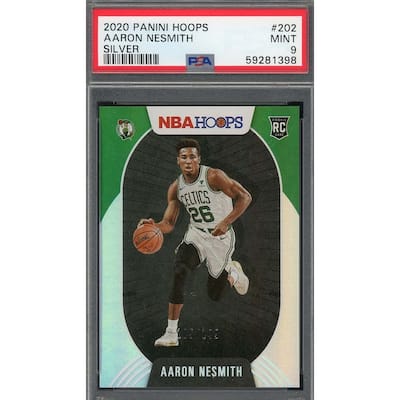 Aaron Nesmith 2020 Panini Hoops Silver Basketball Rookie Card #202 Graded PSA 9 - 8'6" x 11'6"