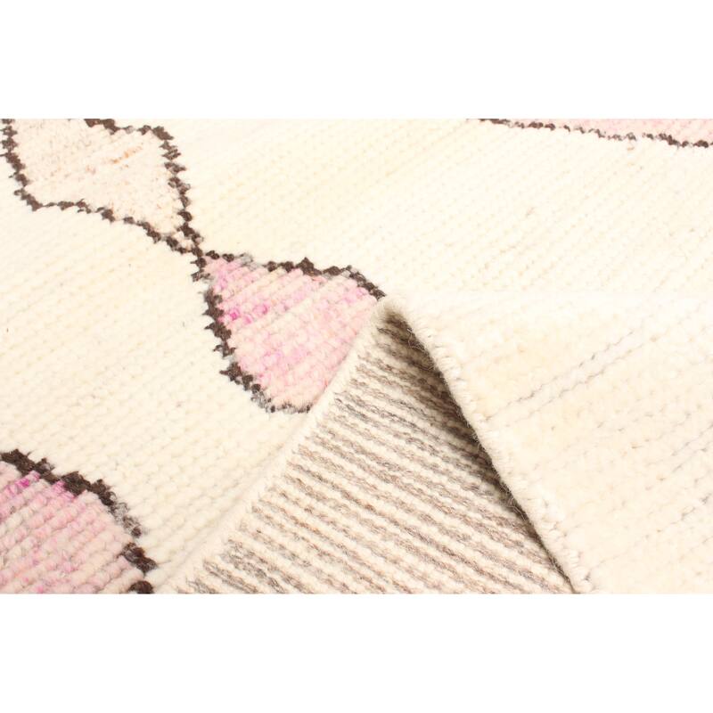 ECARPETGALLERY Hand-knotted Tangier Cream Wool Rug - 5'2 x 7'10