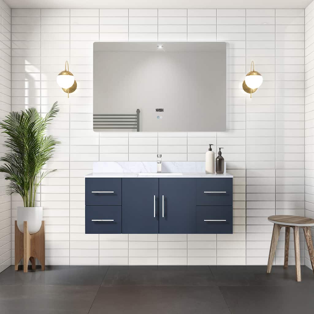Geneva 48 in. W x 22 in. D Navy Blue Bath Vanity
