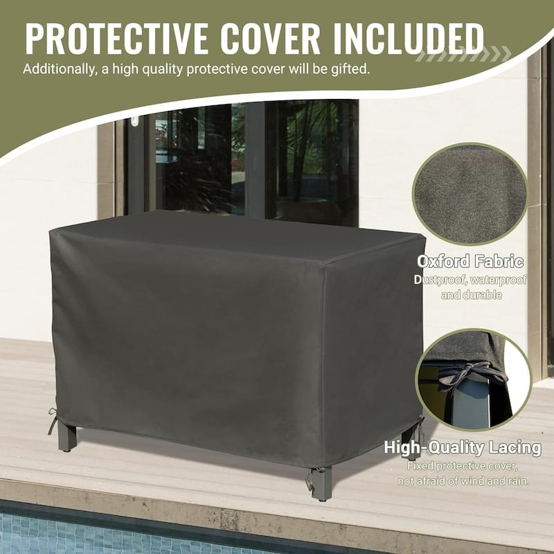 GDFStudio - Thaddeus Outdoor Modular Kitchen Island with Storage and Freestanding Grill Cabinet