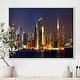 preview thumbnail 8 of 14, Designart 'New York Skyline at Night' Cityscape Photo Framed Canvas Print