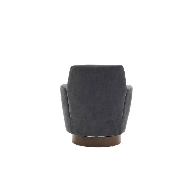 Dark Grey 29.3" Upholstered Swivel Barrel Chair