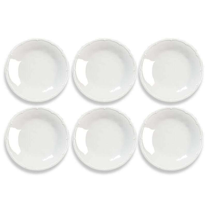 Abode Homewares by TarHong Bamboo Raised Rim Salad Plate, 8.5" , Set of 6