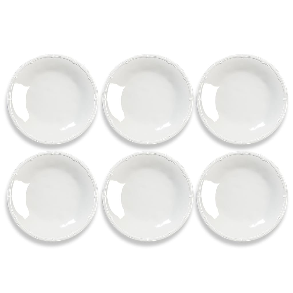 Abode Homewares by TarHong Bamboo Raised Rim Salad Plate, 8.5" , Set of 6